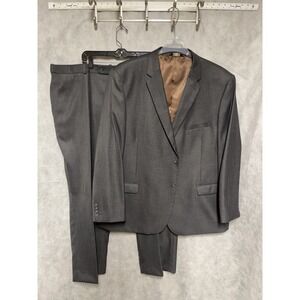 Caravelli Suit Men 52R Gray Italy Caravelli Fabric Academia 47x30.5 Pants Luxury